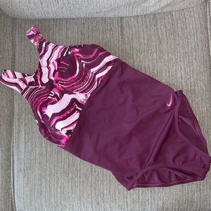 Nike High Neck Open Back One piece bathing suit